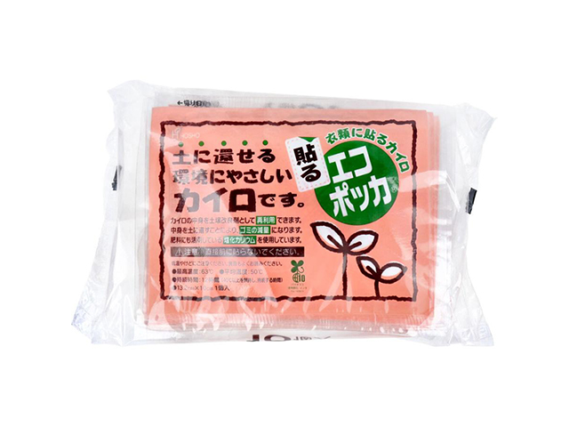 使い捨てカイロ 宝商 エコポッカ 衣類に貼るカイロ 土に還せる環境にやさしいカイロ 12時間用 10個入り X8パック
