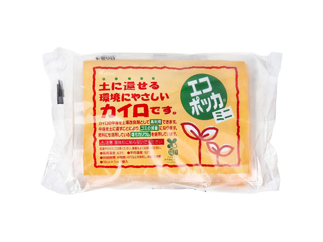 使い捨てカイロ 宝商 エコポッカ 貼らないカイロ ミニサイズ 土に還せる環境にやさしいカイロ 8時間用 10個入り X8パック