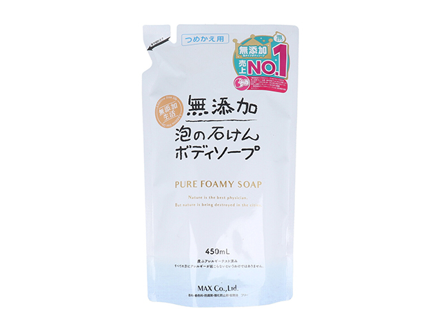 ボディソープ マックス 無添加生活 無添加 泡の石けんボディソープ 詰替用 450mL X6パック