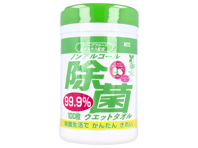 除菌ウェットティッシュ コーヨー化成 ノンアルコール除菌ウエットタオル 本体 ボトル 100枚入り X6本