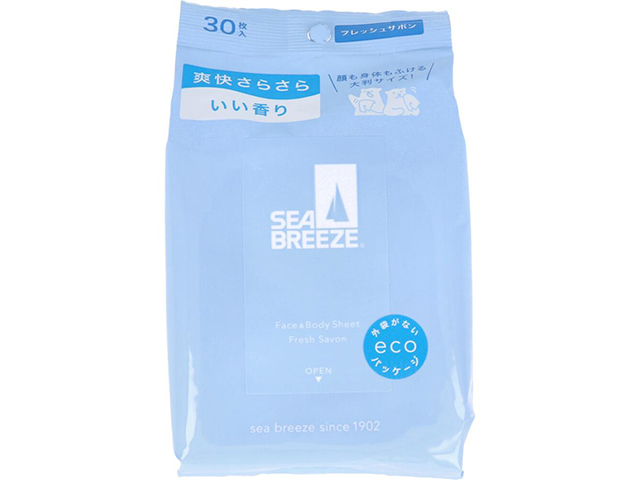 SEABREEZE シーブリーズ フェイス&ボディシート N 大判サイズ フレッシュサボン 30枚入り X6パック