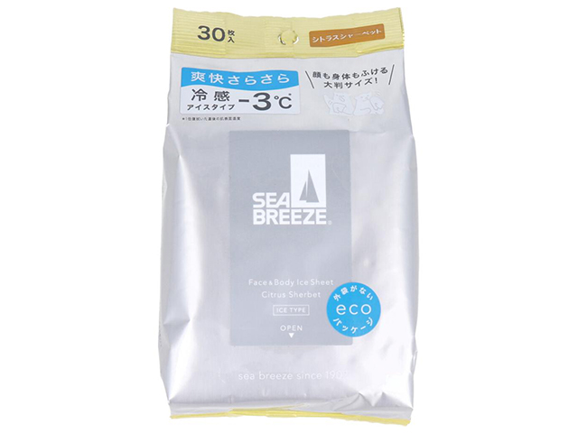 SEABREEZE シーブリーズ フェイス&ボディアイスシート Ｎ 大判サイズ シトラスシャーベット 30枚入り X8パック