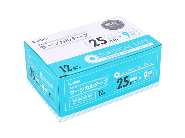 不織布サージカルテープ 日進医療器 エルモ 幅広タイプ 25mmX9m 12巻入り X4箱