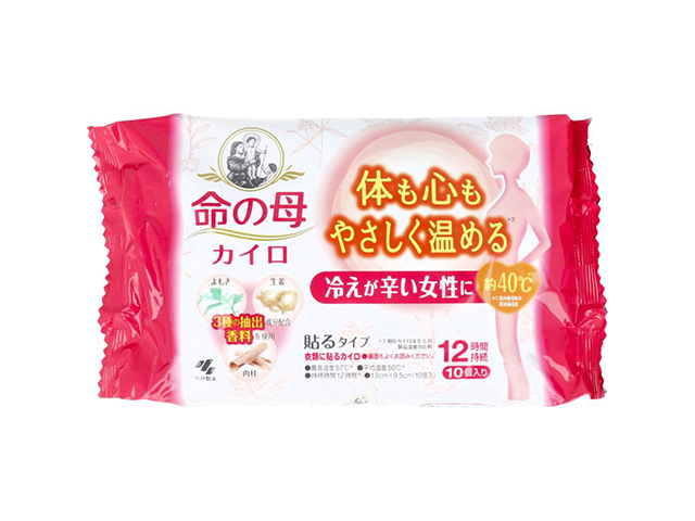 小林製薬 命の母カイロ 衣類に貼るタイプ 12時間用 10個入り X8パック