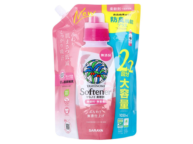 サラヤ ヤシノミ 柔軟剤 無香料 詰替用 1050mL X4パック