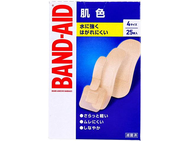 バンドエイド 肌色 滅菌済 4サイズ 25枚入り X6箱