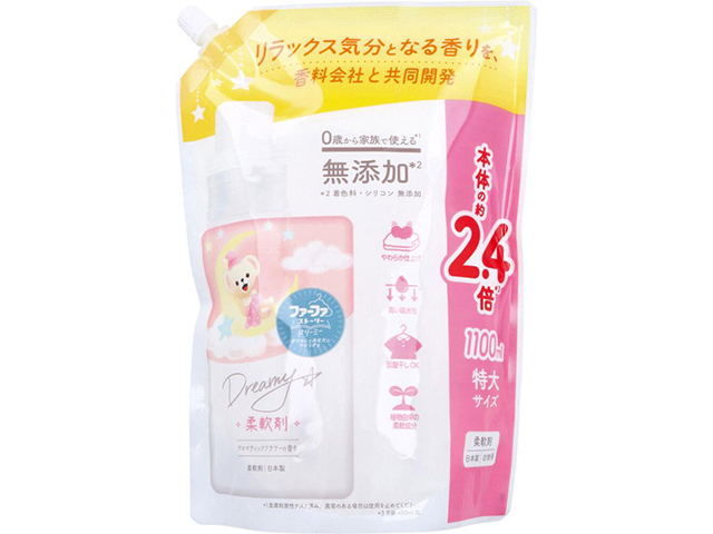 NSファーファジャパン ファーファストーリー ドリーミー 柔軟剤 アロマティックフラワーの香り 詰替用 1100mL X4パック