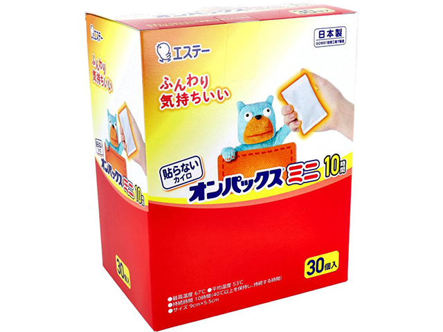 エステー 貼らないオンパックス ミニ 10時間用 30個入り X4箱