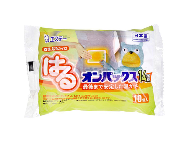 エステー はるオンパックス 衣類に貼るカイロ 14時間用 10個入り X8パック