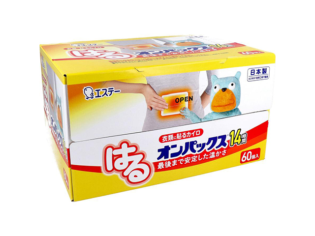 エステー はるオンパックス 衣類に貼るカイロ 14時間用 60個入り