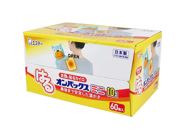 エステー はるオンパックス ミニ 衣類に貼るカイロ 10時間用 60個入り X2箱