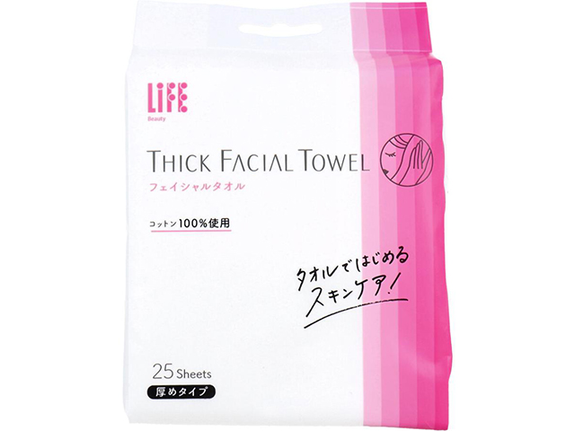 平和メディク ライフ フェイシャルタオル コットン100％ 厚めタイプ 25枚入り X12パック