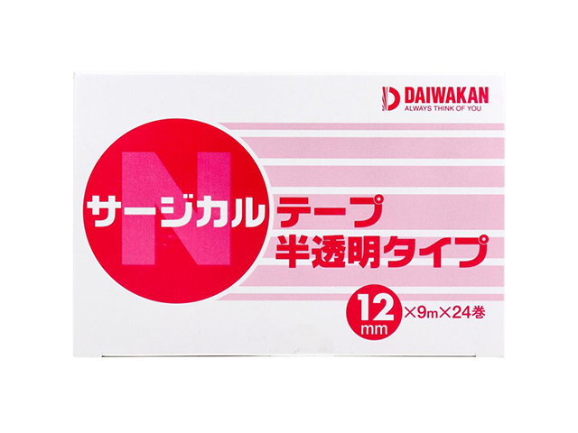 サージカルテープ ダイワカン 半透明タイプ 12mmX9m 24巻入り X3箱