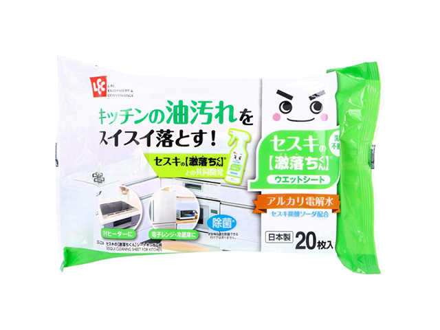 レック セスキの激落ちくん キッチン用 アルカリ電解水/セスキ炭酸ソーダ配合 弱アルカリ性 20枚入り X15パック