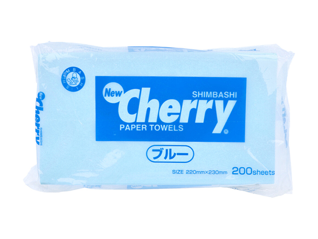 ペーパータオル 新橋製紙 Newcherry ニューチェリー ブルー 再生紙100％ 200枚入り X20パック