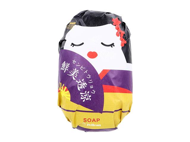 固形石鹸 化粧石鹸 ペリカン 和せっけん 芸者 鮮美透涼 新緑の香り 180g X3個
