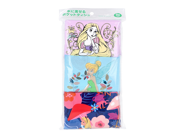 キャラクターポケットティッシュ ハヤシ商事 水に流せるプリントティシュ ディズニークラシック 天然パルプ100％ 8組16枚 9個入り X20パック