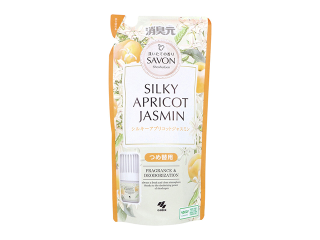 消臭芳香剤 小林製薬 消臭元 SAVON サボン 室内・トイレ用 シルキーアプリコットジャスミン 詰替用 400mL X6パック