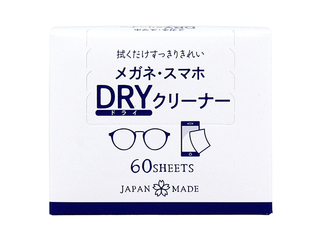 日本製不織布クリーナー DewAir 小津産業 メガネ・スマホ DRYクリーナー ノンアルコール ドライタイプ 60枚入り X5箱
