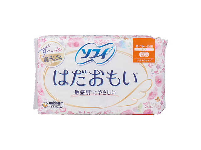 生理用ナプキン ユニ・チャーム ソフィ はだおもい ふんわりタイプ 特に多い昼用 羽なし 23cm 24個入り X8パック