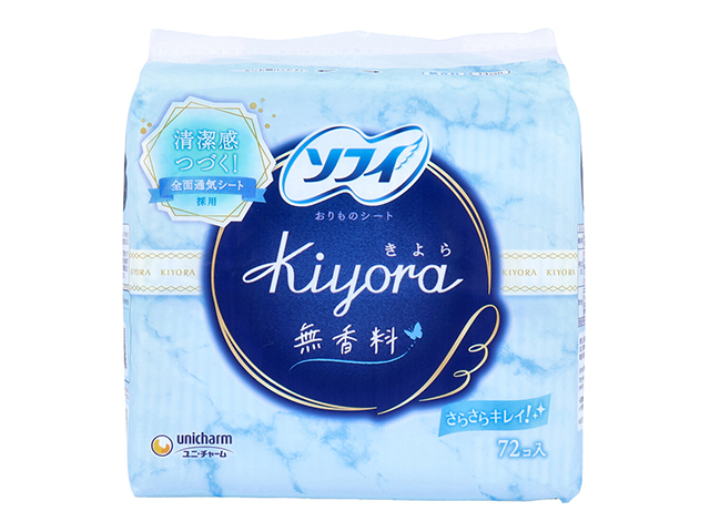 おりもの専用シート ユニ・チャーム ソフィ Kiyora きよら 14cm 無香料 72個入り X5パック