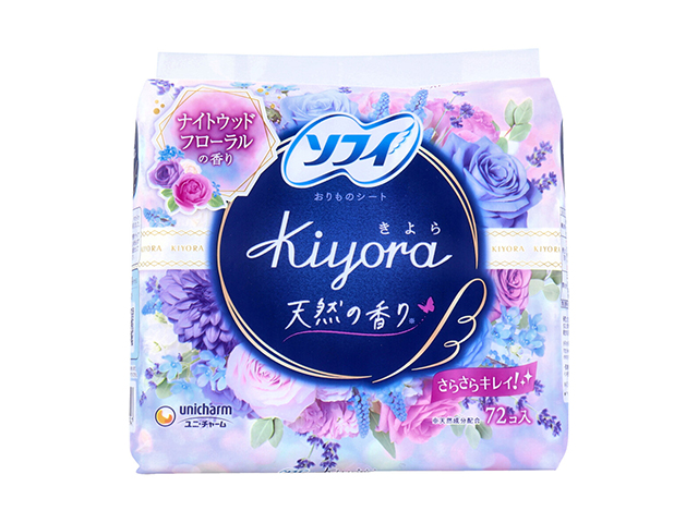 おりもの専用シート ユニ・チャーム ソフィ Kiyora きよら 14cm ナイトウッドフローラルの香り 72個入り X5パック