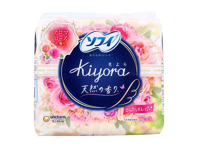 おりもの専用シート ユニ・チャーム ソフィ Kiyora きよら 14cm アロマローズの香り 72個入り X3パック