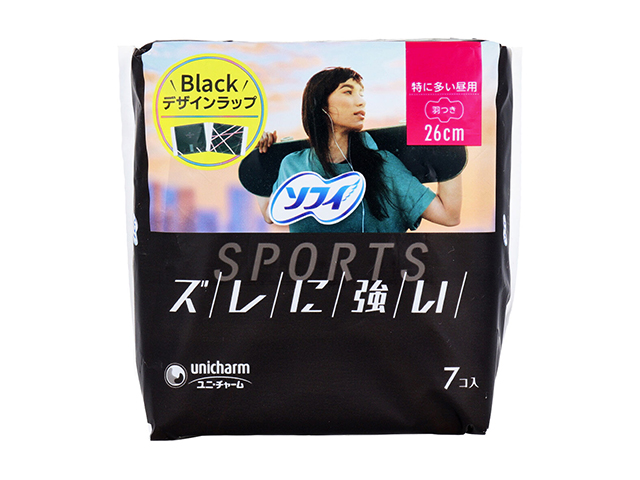生理用ナプキン ユニ・チャーム ソフィ SPORTS 特に多い昼用 羽つき 26cm 7個入り X10パック