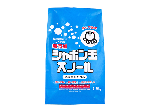 洗濯用粉石けん シャボン玉石けん 無添加 シャボン玉 スノール 弱アルカリ性 1.5kg X3パック