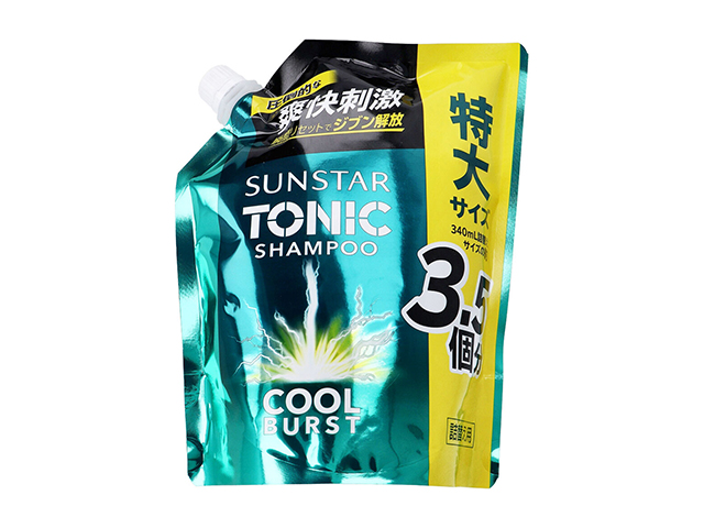 ヘアシャンプー サンスター トニックシャンプー COOL BURST シトラスハーブの香り 詰替用 特大サイズ 1200mL X2パック