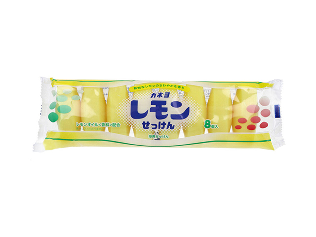 固形石鹸 カネヨ石鹸 カネヨレモン レモンせっけん 浴用せっけん 新鮮なレモンのさわやかな香り 45g 8個入り X10パック