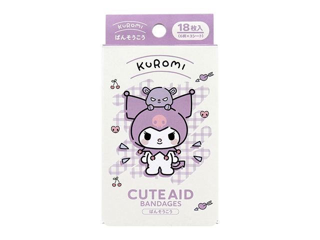 キャラクター救急絆創膏 サンタン CUTEAID クロミ 6デザインX3シート 18枚入り X6箱
