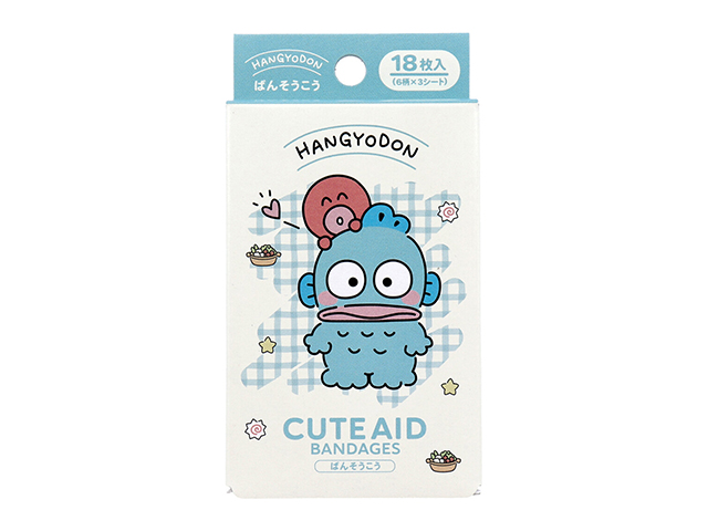 キャラクター救急絆創膏 サンタン CUTEAID ハンギョドン 6デザインX3シート 18枚入り X6箱