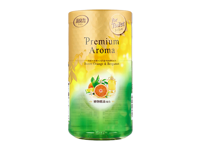 トイレ用消臭芳香剤 エステー トイレの消臭力 プレミアムアロマ スイートオレンジ＆ベルガモット 400mL X4個
