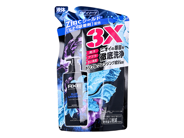 ボディソープ ユニリーバ・ジャパン AXE アックス プレミアムフレグランス ブルーラベンダー  ミント+フローラルの香り 詰替用 350g X3パック