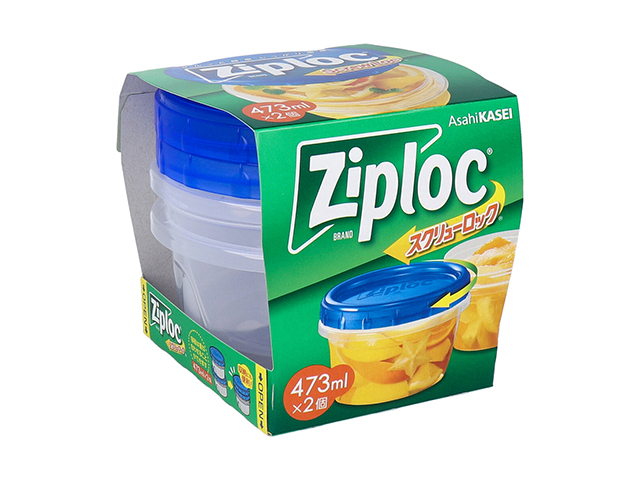 プラスチック製保存容器 旭化成ホームプロダクツ ziploc ジップロック スクリューロック 473mL 2個入り X10箱