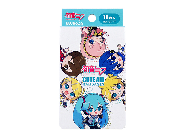 キャラクター救急絆創膏 サンタン CUTEAID 初音ミク 6デザインX3シート 18枚入り X8箱