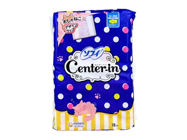生理用ナプキン ユニ・チャーム ソフィ センターイン ふわふわタイプ 多い夜用 羽つき 29cm 18枚入り X5パック