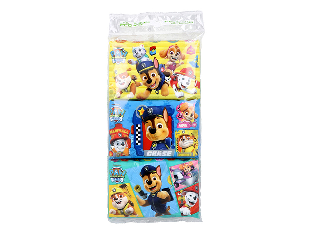 キャラクターポケットティッシュ ハヤシ商事 水に流せるプリントティシュ パウパトロール 8組16枚 6個入り X20パック