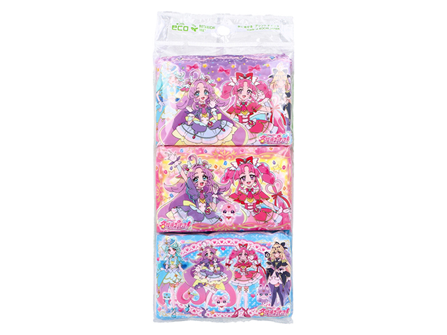 キャラクターポケットティッシュ ハヤシ商事 水に流せるプリントティシュ 名探偵プリキュア！ 8組16枚 6個入り X20パック