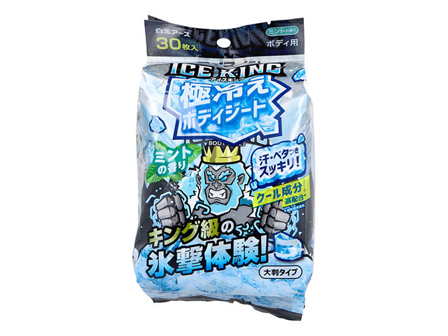 極冷えボディシート 白元アース アイスノン ICEKING アイスキング 厚手 大判タイプ ミントの香り 30枚入り X5パック
