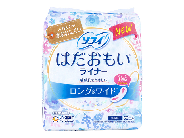 おりもの専用シート ユニ・チャーム ソフィ はだおもいライナー ロング＆ワイド 15.5cm 無香料 52個入り X3パック