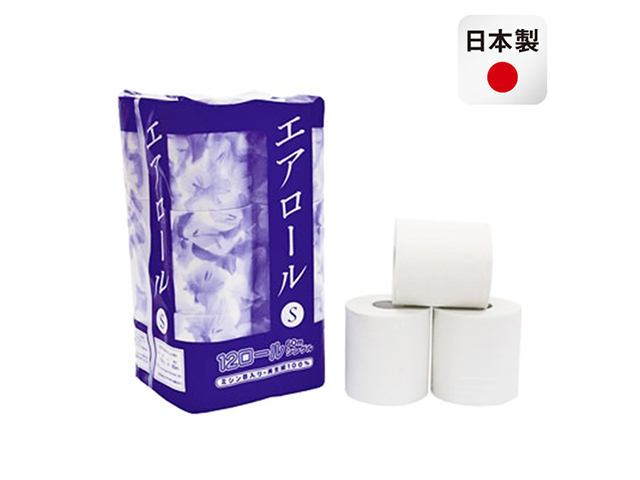 ツユキ紙工 エアロール トイレットペーパー シングル60M 再生紙 12ロールX8パック