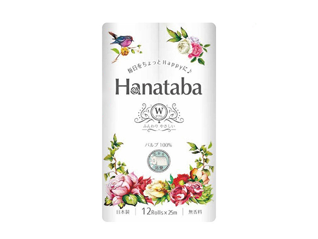 トイレットペーパー 丸富製紙 Hanataba ダブル25m 12ロールX8パック