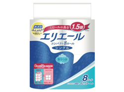 トイレットペーパー エリエール コンパクトシングル 香り付き シングル82.5m 8ロールx8パック