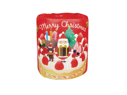 クリスマス 販促用トイレットペーパー サンタロール ダブル27.5m 個包装100個