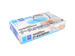使い捨てビニール手袋 カネイシ やわらか手袋 ナースオリジナル Mサイズ 50枚入りＸ10箱