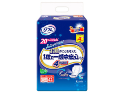大人用紙おむつ リフレ お肌のことを考えた1枚で一晩中安心パッド 約4回分吸収 男女兼用 42枚入り X3パック 医療費控除対象品