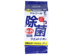 除菌ウェットティッシュ コーヨー化成 天然 アルコール除菌ウェットタオル 厚手 詰替用 100枚入り X6パック