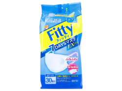 3層不織布マスク フィッティ 7DAYSマスク EXプラス ホワイト ふつうサイズ 個別包装 30枚入り X6パック
